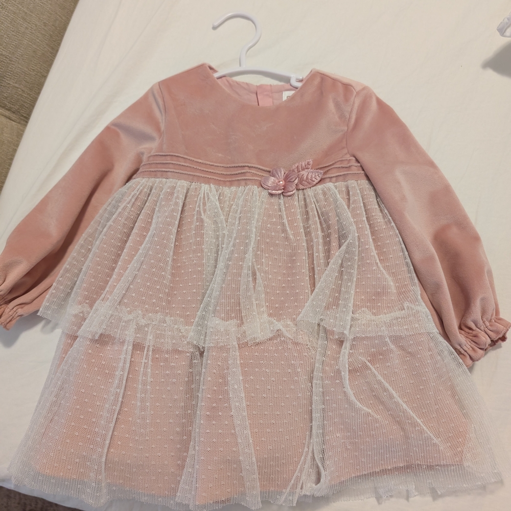 Mayoral Elegant Pink Kids Dress with Tulle Overlay